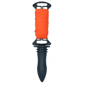 50m Builder Garden Orange Nylon Brick Line String on Rotating Reel