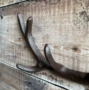 Cast Iron Antler Decorative Wall Hook Rack