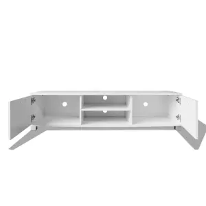 Berkfield TV Cabinet High-Gloss White 140x40.3x34.7 cm