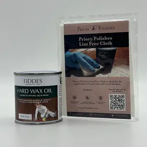 Fiddes Hard Wax Oil, Dark Oak 250ml + Free Priory Free Cloth