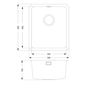 Liquida K1023SS 1.0 Bowl Reversible Undermount Stainless Steel Kitchen Sink