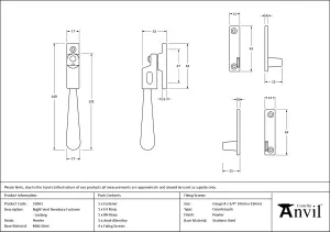 From The Anvil Pewter Night-Vent Locking Newbury Fastener