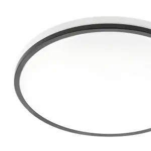 CGC Tula Black Trim LED Surface Mount Ceiling Light Bulkhead IP44 White Opal 4000k