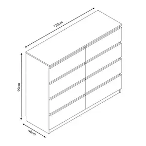 Braunstein 8 Drawer Chest Of Drawers White