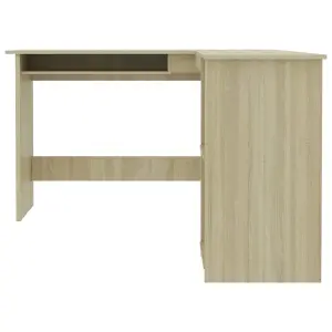 Berkfield L-Shaped Corner Desk Sonoma Oak 120x140x75 cm Engineered Wood