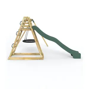 Rebo Children's Wooden Pyramid Activity Frame with Swings and 10ft Water Slide - Looking Glass