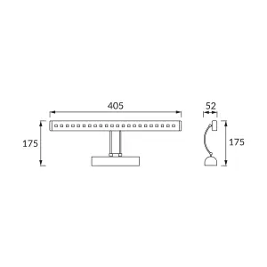 CGC KAT LED Indoor Chrome Over Picture Wall Light With On/Off Switch