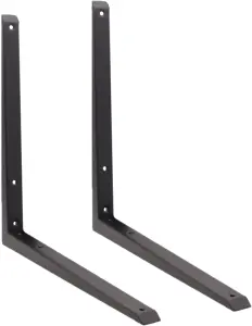 EAI Strong Shelf Bracket Mitre Reinforced Hi-Load Pattern - 350 x 350mm - Black - Pack of 2