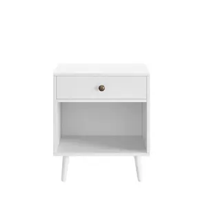 Monterey 1 Drawer Bedside Table White