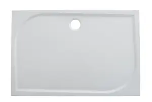 GoodHome Beloya Clear Rectangular Shower Door, panel & tray kit - Double sliding doors (H)195cm (W)120cm (D)90cm