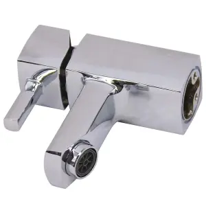 Rinse Bathrooms Modern Cloakroom Mono Basin Mixer Tap Single Lever Bathroom Sink Tap Chrome with UK Standard Hoses