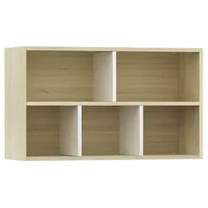 Berkfield Book Cabinet/Sideboard White and Sonoma Oak 50x25x80 cm Engineered Wood