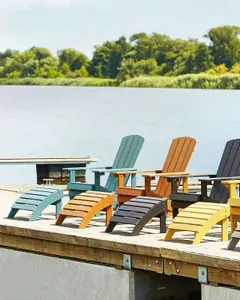 Garden Chair ADIRONDACK with Footstool Turquoise