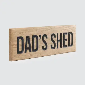 Peak Heritage Engraved Oak Sign 30cm - Dad's Shed