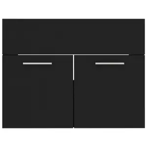 Berkfield Sink Cabinet Black 60x38.5x46 cm Engineered Wood