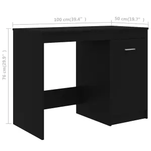 Berkfield Desk Black 100x50x76 cm Engineered Wood