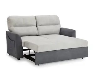 Dennis 2 Seater Fabric Grey Fabric Duo Contrast With Storage Pull Out Clic-Clac Sofa Bed