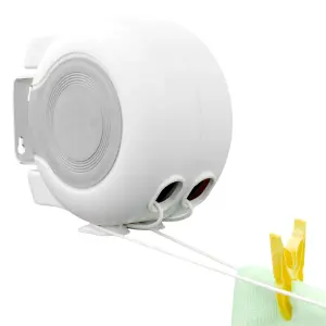 KCT Washing Line Twin Retractable Clothes Line - 15m x 2