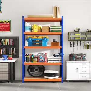 Yaheetech 5 Tier Adjustable Storage Shelf Orange Blue