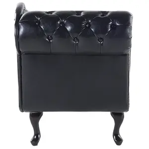 Left Hand Chaise Lounge Faux Leather Black NIMES