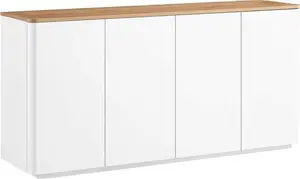 Agnes Curved Edge 150cm Wide Sideboard, White - Daals - Sideboard