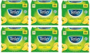 Tetley Green Tea Bags, Lemon, 50 Count(Pack Of 6), 300 Count