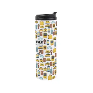 Taxi Driver Travel Mug - Novelty Driver Gift Stainless Steel Vacuum-Sealed Double-Walled Hot/Cold Drinks Travel Flask