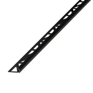 Diall Black 9mm Round Polyvinyl chloride (PVC) External edge tile trim, (W)27mm