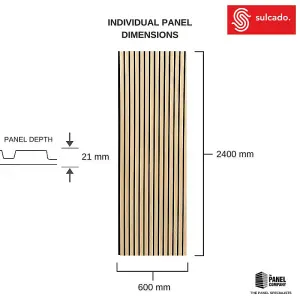 Panel Company Light Ash Acoustic Slat Wall Panel