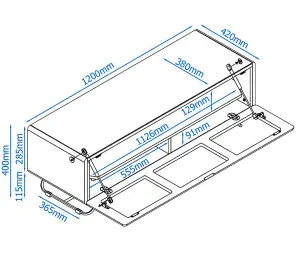 Chromium TV-Stand with 1 Flap White CRO2-1200CPT-WH