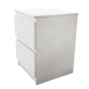 White Gloss Deep Drawer Chest of Drawers (2 Drawers)