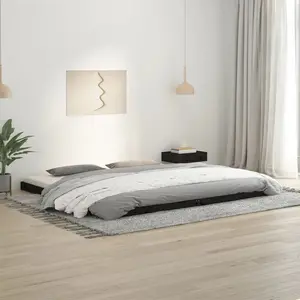 Bed Frame Solid Wood Black / European Kingsize (160 x 200cm)