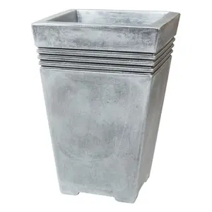 1x Home Garden Tall Grey Venice Trough Planter For Flowers & Plants