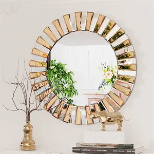 Montz Round Wood Wall Mirror 80cm H x 80cm W