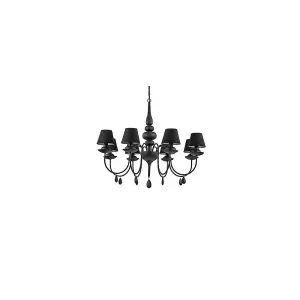 Luminosa Blanche  8 Light Multi Arm Chandelier Black Finish, E14