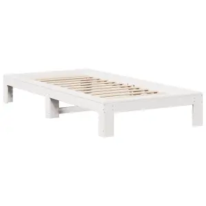 Berkfield Bed Frame without Mattress White 90x190 cm Single Solid Wood Pine