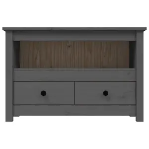 Berkfield TV Cabinet Grey 79x35x52 cm Solid Wood Pine