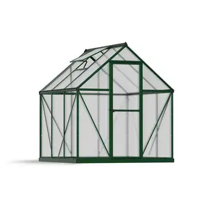 Mythos 6 Ft W x 4 Ft D Greenhouse Green / 208cm H x 185cm W x 126cm D