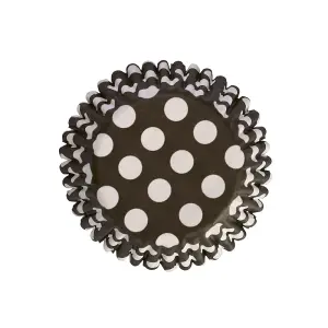 Polka Dot Muffin and Cupcake Cases (Pack of 54) Black/White (One Size)