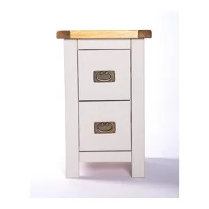 Argenta 2 Drawer Petite Bedside Table Brass Drop Handle