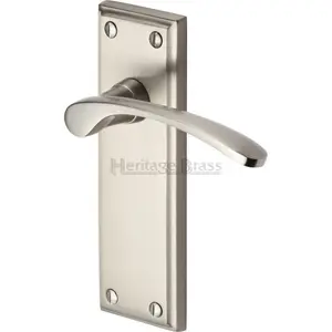 Heritage Brass Door Handle Lever Latch Hilton Design (Set of 2) Satin Nickel