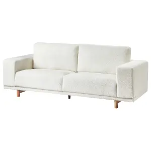 3 Seater Boucle Sofa Off-White NIVALA