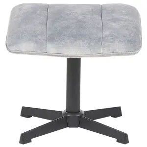 Chair with Footstool LIA with Footstool Velvet Light Grey