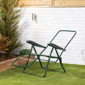 Alfresia Relaxer Garden Chair, Green Frame with Luxury Navy Blue Cushion