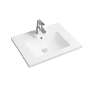 5001 Ceramic 60cm x 45cm Mid-Edge Inset Basin with Scooped Bowl