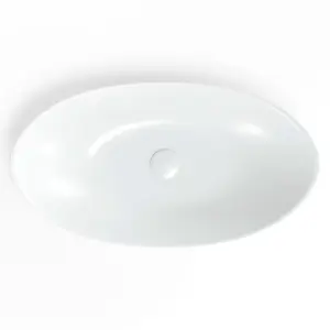 White Ceramic Oval Countertop Bathroom Wash Basin Sink