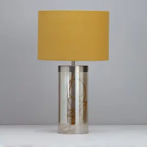 Inlight Erinome Ombre Cylinder Satin Clear Gold effect Table light