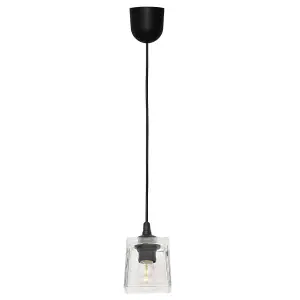 Luminosa Santos Dome Pendant Ceiling Light Black, Transparent 10cm