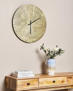 Beliani Glam Wall Clock VAIGAI Metal Gold