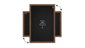 ALLboards Waterproof Chalkboard with Varnished Wooden Frame 90x60cm, Chalk Writing Board Outdoor, Indoor